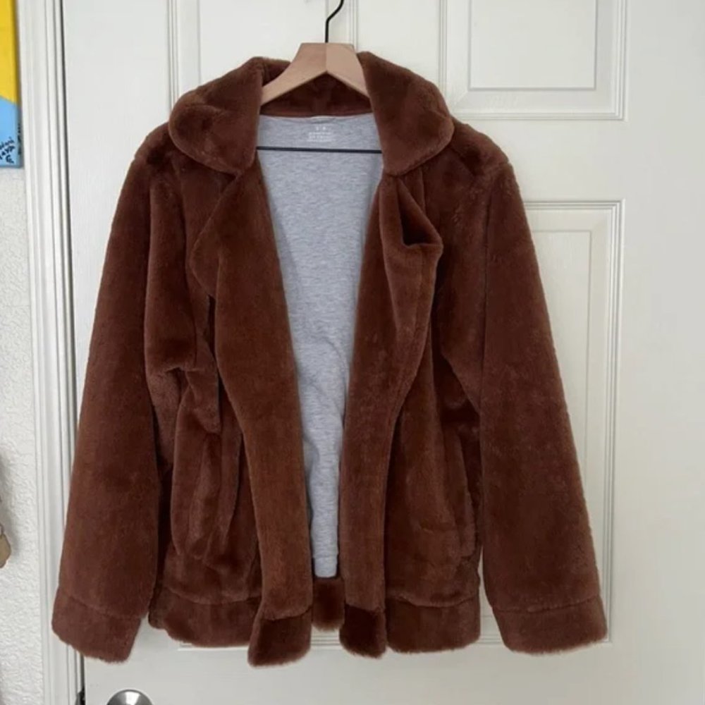 Aerie - Oversized Relaxed Faux Fur Winter Jacket | Medium | Brown